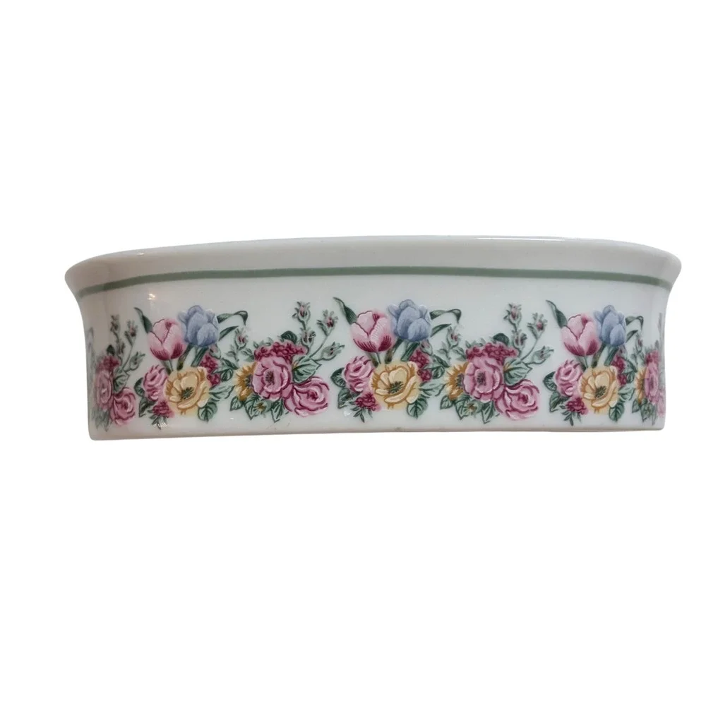 Vintage Soap Dish Chic Floral Cottagecore Festival Romance 1988 Bill Blass